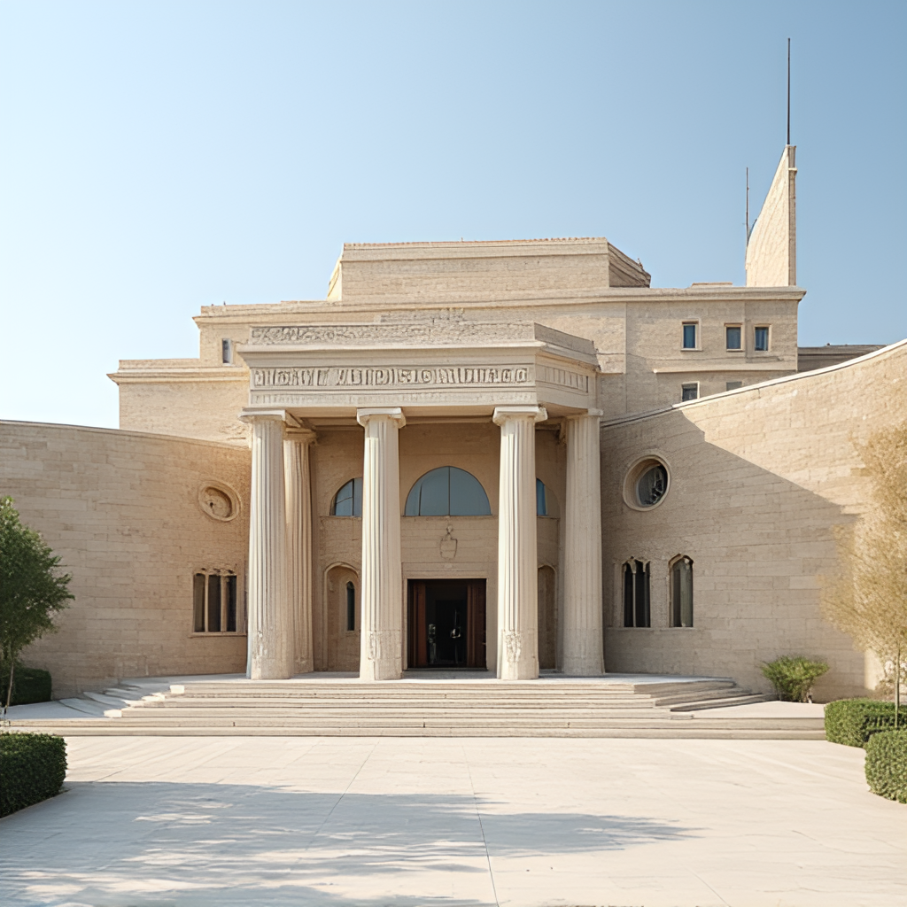 An image representing the Knesset building in Jerusalem, perhaps with a subtle overlay or element related to parliamentary activity or debate. Day time, clear architectural details.