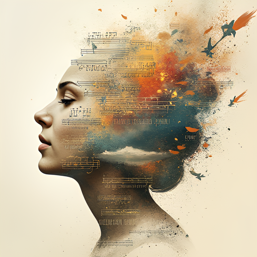 Conceptual image representing the complex layers of Meir Ariel's work, potentially showing intertwined symbols like musical notes, Hebrew letters/scriptures, and perhaps subtle hints of Israeli landscapes or historical moments. Style: Artistic, abstract, thoughtful illustration or digital art.