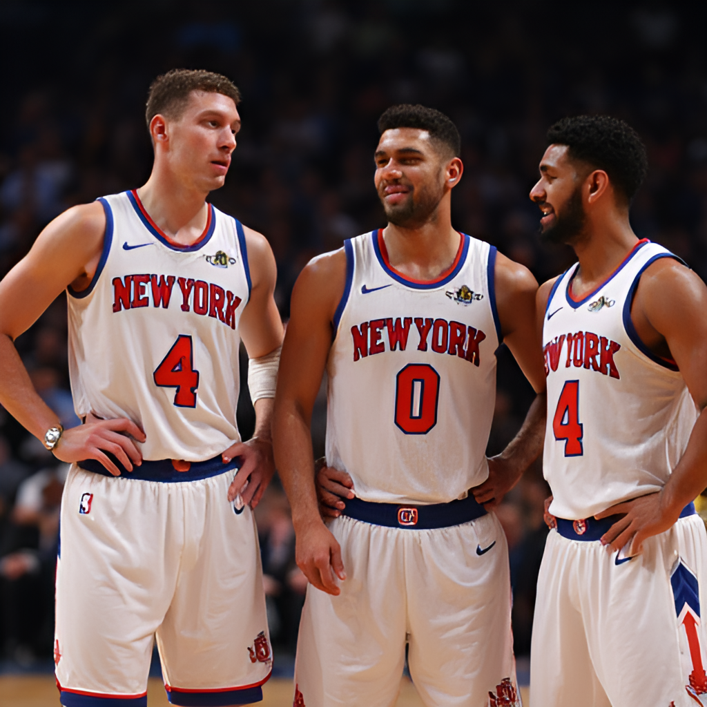 A dynamic action shot capturing a key moment from a recent Pacers vs Knicks playoff game, perhaps a fast break, a contested shot, or a passionate huddle, showcasing the intensity of the modern rivalry.
